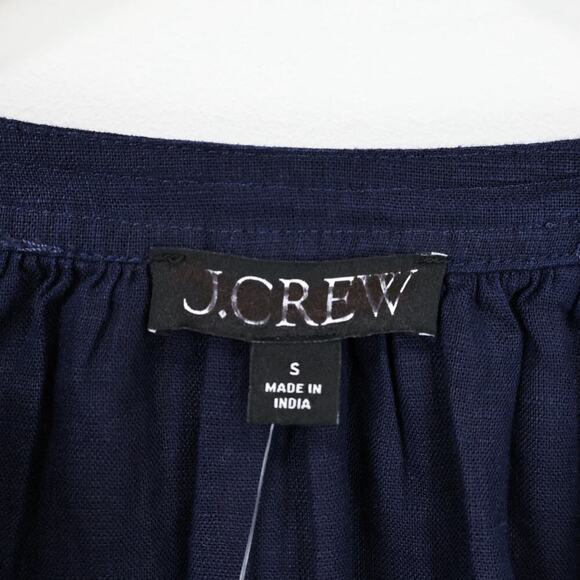 J.Crew Cabana Mini Dress Linen Navy Blue Size Small NWT - Picture 4 of 9